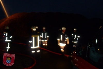 Brand Rindenmulchhaufen