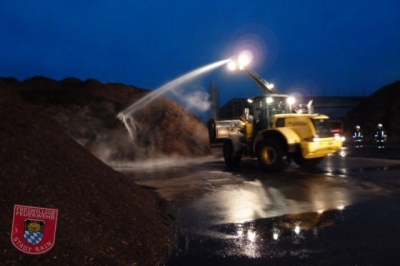 Brand Rindenmulchhaufen