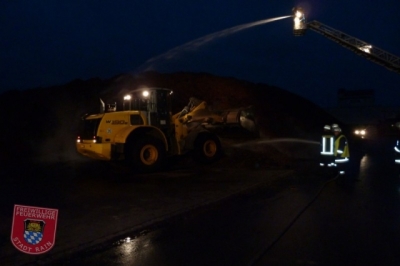 Brand Rindenmulchhaufen