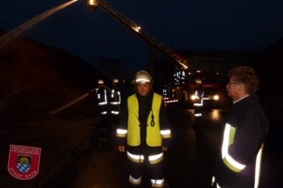 Brand Rindenmulchhaufen