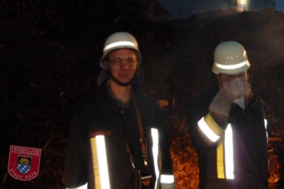 Brand Rindenmulchhaufen